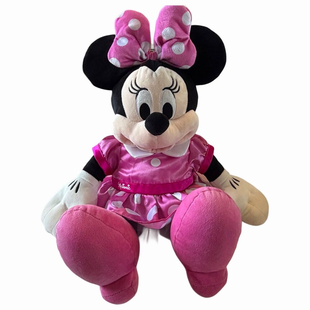 Build a Bear Minnie Mouse Pink Polka Dot Bow 16"-Minnie Mouse Pink Dot Dress